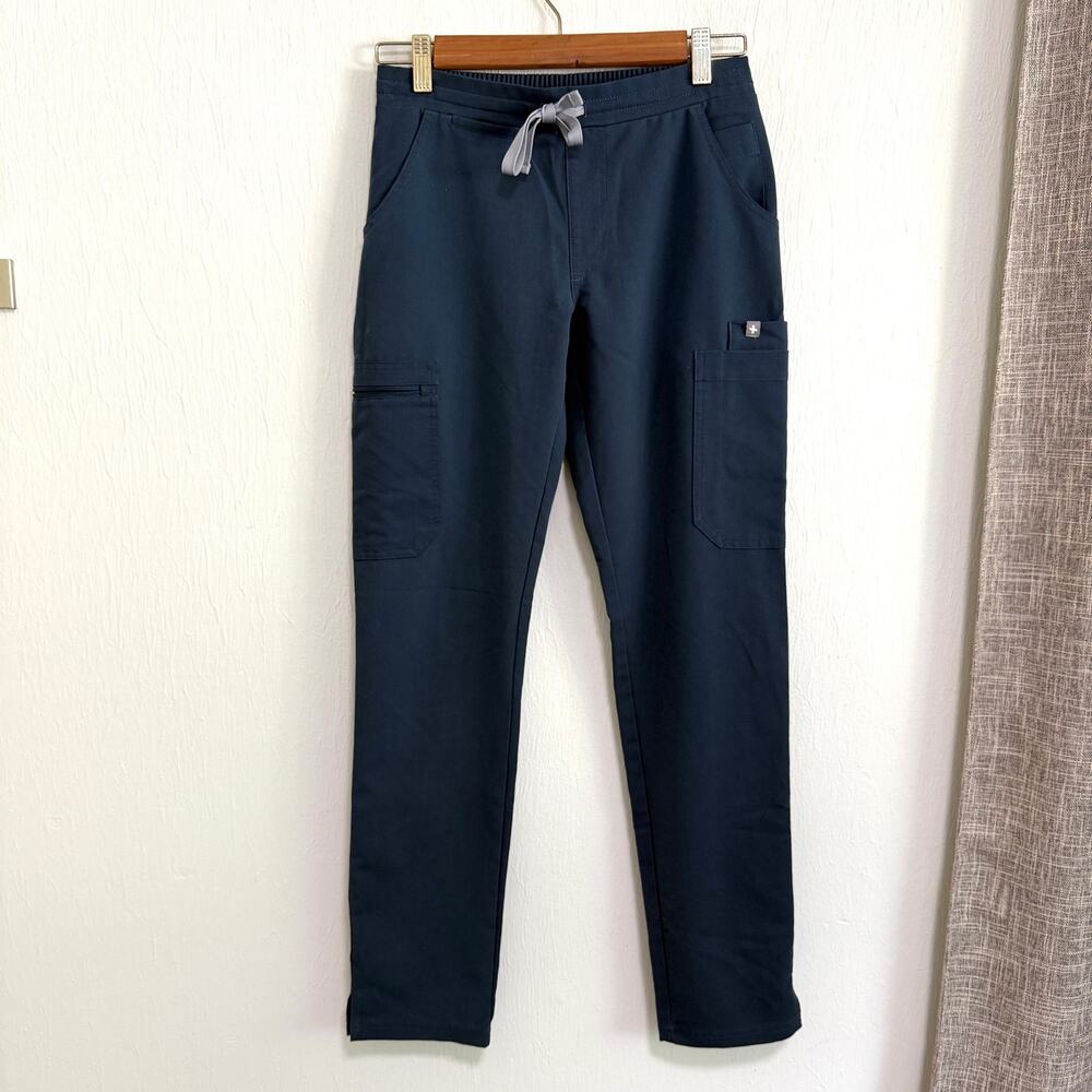 Figs Womens Yola Slim Scrub Pants XXS Dark Harbor Mid Rise Medical Nursing